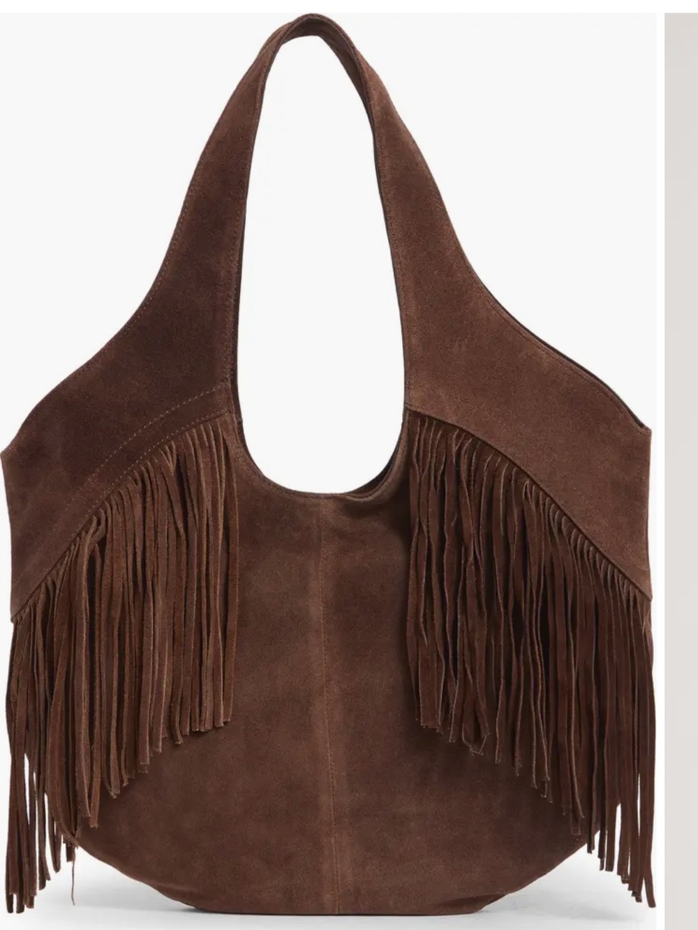 Lucky Brand Nyra Genuine Suede Fringe Hobo Bag